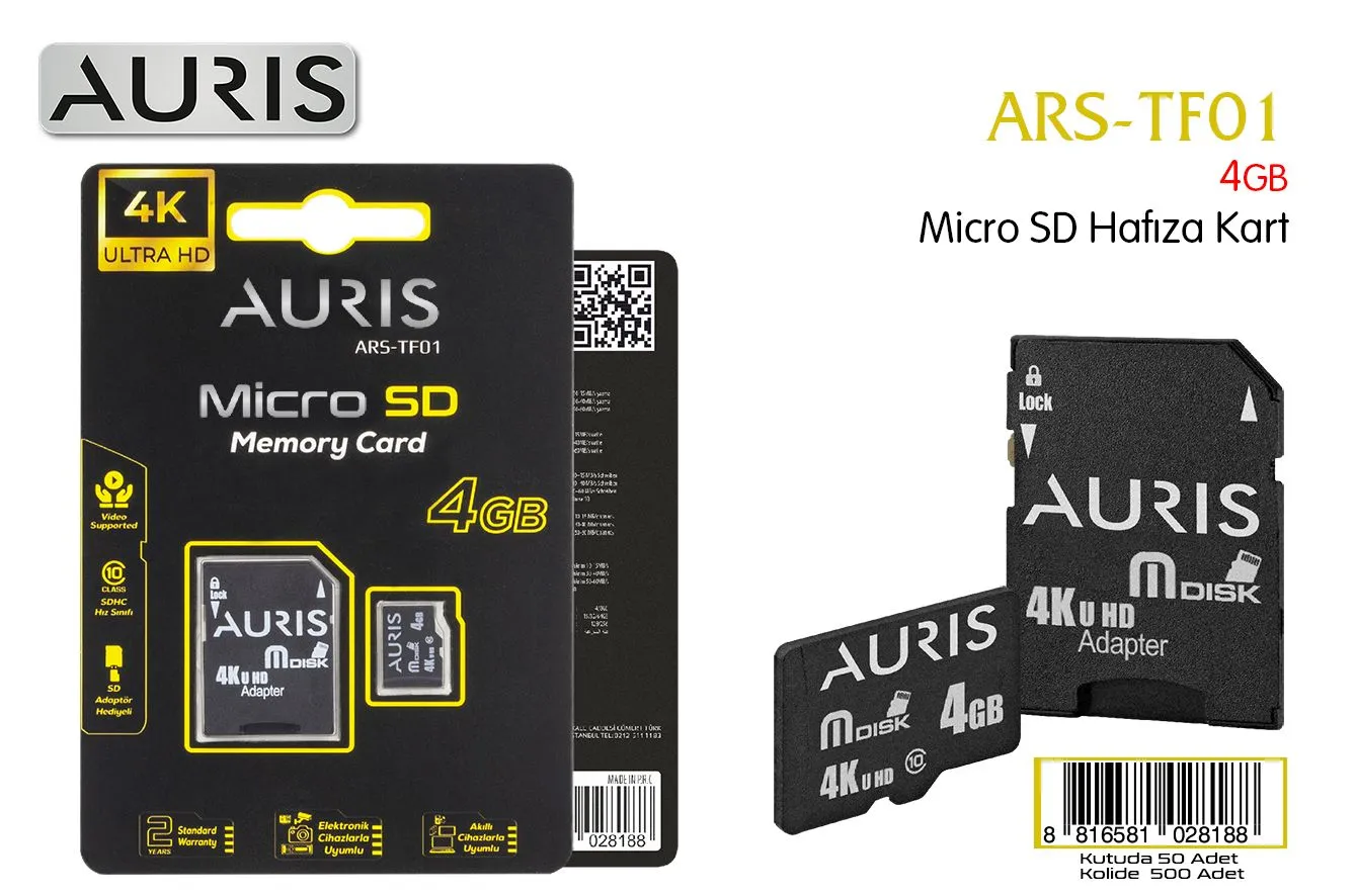 Auris ARS-TF01 4GB Micro SD Hafiza Karti